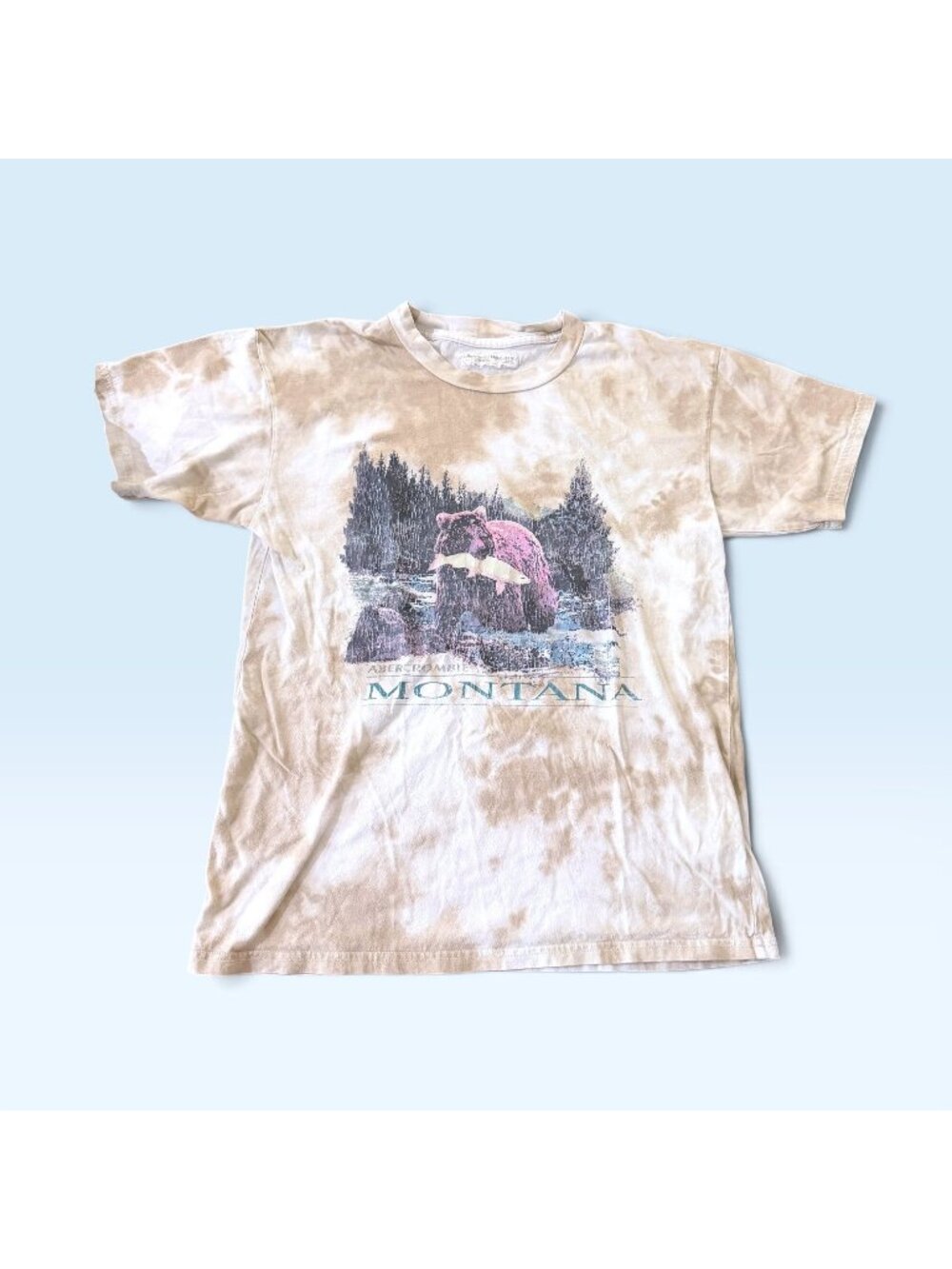 Abercrombie Kids Boys Montana Bear Graphic T Shirt Tie Dye 15/16
